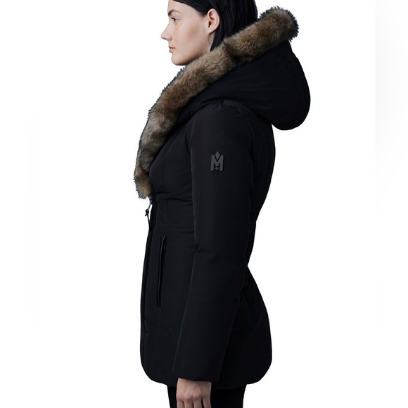 MACKAGE ADALI-SH BLACK/NATURAL S - Brand New Ladies Coat - Picture 4 of 5